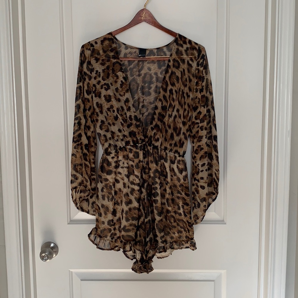 Leopard Cheetah Ruffle Romper